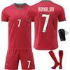 Conjunto de Camisa Titular Portugal Copa do Mundo 2026 Não. 7 C. Camisa do Ronaldo Nº. 8 B. Uniforme de Futebol Transfronteiriço Infantil Masculino Fernandes