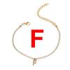 Tobillera creativa de letras transfronteriza europea y americana, simple, a la moda, versátil, con microincrustaciones de circonita, tobillera de lujo ligero para playa para mujeres