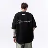Filhotes Pesados Bonitos Algodão Estampado com Letras Camiseta de Manga Curta Moda Verão Masculina e Feminina Marca High-end Casais Esportes Manga Meia