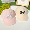 Gorra Bordada de Pato con Lazo y Cola de Caballo para Niños, Elegante Sombrero de Protección Solar para Niños y Niñas