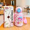 Taza Isotérmica Infantil, Modelo Nuevo para Niñas, Vaso con Popote, Botella de Agua Portátil Doble Uso para Niños que Van a la Escuela