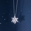 Colar de Prata de Lei S925 com Diamante Floco de Neve de Natal Giratório Doce Criativo Corrente para Clavícula D9197