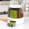 Novo Balde de Arroz Multifuncional Rotativo Balde de Armazenamento de Grãos Balde de Arroz Compartimentado Balde de Armazenamento de Grãos Grossos Tanque de Arroz à Prova de Poeira