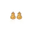 Aretes de Calabaza con Purpurina Fina Retro de Alta Gama con Circonita para Mujer Lujo Ligero Nuevo Estilo Chino Elegantes Aretes que Atraen la Fortuna Joyería
