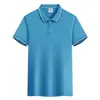 Camisa Polo de Manga Curta com Íons de Gelo Algodão Secagem Rápida Gola Polo Camisa Cultural de Trabalho Uniforme de Grupo Camiseta Bordada Estampada Logo