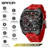 Reloj Deportivo Sanda de Doble Pantalla para Estudiantes de Secundaria, Montañismo al Aire Libre, Hora Mundial, Resistente al Agua, Cuenta Atrás, Versátil, Elegante Reloj Electrónico