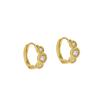 Aretes de Hebilla de Oreja de Encaje de Diamante de Plata de Ley S925 con Tres Diamantes, Moda Japonesa y Coreana, Elegantes, Chapados en Oro, Lujo Ligero, Estilo ins para Mujer