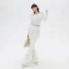 26 pantalones acampanados retro versátiles de chica popular, pantalones deportivos holgados y relajados con caída, pantalones casuales para mujer, entrega regular otoño e invierno
