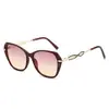 Gafas de Sol Ojo de Gato de Nuevo Estilo Simples Transfronterizas para Mujer con Patillas de Metal, Montura Grande Lacada, Protección Solar, Gafas de Moda al por Mayor