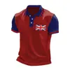 Camisa Polo Masculina Estampada 3D de Verão 2025 Novo Estilo Europeu e Americano Transfronteiriço Manga Curta Polo Amazon