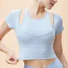 Roupas de yoga leves, com sensação de "quase nada", para mulheres, de secagem rápida, respiráveis, tops esportivos de manga curta e manga longa, tops de fitness, em estoque, direto do fabricante