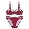 Popular lencería para mujer estilo francés, sujetador fino y suave con aros para bustos grandes, minimiza la apariencia, soporta los senos laterales, previene la flacidez, conjunto de sujetador sexy