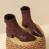 Moda Tendencia Versátil Otoño/Invierno Punta Puntiaguda Impresionantes Botines Cortos Mujer 2026 Primavera/Otoño Nuevo Estilo Coreano Temperamento Botines Bajos
