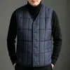 Chaleco de Algodón Cálido con Felpa para Hombre Otoño Invierno Estilo Nuevo Holgado Talla Grande Cuello en V Ropa Interior Sin Mangas Cárdigan Ropa Exterior