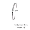 Pulsera de Acero Inoxidable con Incrustaciones de Diamantes de Moda Europea y Americana, Elegante y Versátil, Pulsera Abierta de Acero de Titanio Prensada con Aceite de Oro de 18 Quilates, Suministro Transfronterizo
