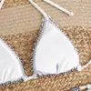 Bikini de Baño de Encaje con Cordones Transfronterizo Nuevo Europeo y Americano Bikini de Gama Alta Conjunto de Dos Piezas Bikini de Vacaciones Transfronterizo Amazon