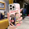 Comercio Exterior Más Vendido Diseño de Flor de Conejo Feliz Adecuado para Funda de Teléfono Apple 17 iPhone 15 Funda Protectora de Espejo de Cobertura Total