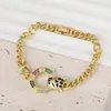 Distrito Lu Suministro Transfronterizo Pulsera de Cabeza de Leopardo Chapada en Oro Pulsera de Cadena de Reloj de Joyería con Sentido de Diseño de Moda Europeo y Americano