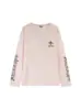 Camiseta de Manga Longa com Estampa de Cruz Sânscrita Estilo Retrô Americano para Mulheres, Novo Estilo de Verão, Solta, Casual, Estilo Preguiçoso, Top Versátil