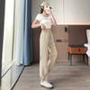 [2506] Pantalones de Tobillo de Secado Rápido Nuevos para Mujer Verano Delgados Cintura Alta Protección Solar Casual Americano Deportivo Haren