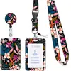 Lanyard térmico de transferencia de calor con hebilla de fácil extracción, diseño floral transfronterizo, para teléfono móvil, tarjetero, regalo para maestro, enfermera