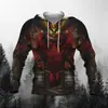 Moletom Cross-Border Estilo Europeu e Americano Primavera e Outono Samurai Japonês Impressão Personalizada 3D Hoodie Casual e Confortável Masculino