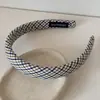 Diadema de Cuadros Amarillos para Mujer, Diadema de Corona Alta para Lavarse la Cara, Pinza para el Cabello Antideslizante para Salir, Realza el Cutis, Accesorio para el Cabello