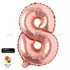 Balão Alfanumérico Rosa Dourado Versão Americana Slim de 16 polegadas Decoração de Casamento Aniversário Balão de Filme de Alumínio Folha de Alumínio Balão de Festa