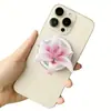 Suporte Magnético para Celular com Suporte de Airbag Flor Orquídea Borboleta Sakura Transparente Suporte Magnético Magsafe