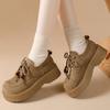 Zapatos de Mujer Maillard de Color con Suela Gruesa y Punta Redonda Otoño e Invierno 2025 Diseño Versátil Retro de Nicho Zapatos Casuales