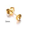 Alfiler de tazón de acero inoxidable directo de fábrica 4-8 mm cóncavo perla redondo hueco alfiler de oreja aretes accesorios de joyería DIY