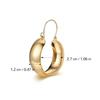 Pendientes de acero inoxidable chapados en oro de 18k de arco ancho transfronterizos Europa y Estados Unidos textura de lámina delgada joyería de oreja simple cierre de oreja de círculo en forma de U
