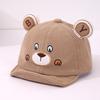 Gorra de béisbol con borde suave para bebé de 0 a 3 años con dibujos de oso para otoño e invierno, gorra con tapa cálida para niños