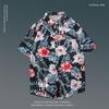 Camisa Floral de Verão com Manga Curta Estilo Japonês Hong Kong para Homens e Mulheres, Camisa Solta Havaiana Retro Cool de Praia para Casal