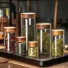 Tarro de Almacenamiento de Vidrio de Madera de Acacia Tarro para Café en Grano Té Tarro de Almacenamiento de Granos de Cocina Vidrio de Borosilicato Alto Tarro Sellado