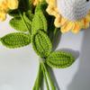 Buquê de flores de girassol de coelho tecido à mão, haste dobrável, próspero, fio Tang, decoração de casa, buquê acabado