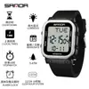 Reloj Deportivo Sanda, Reloj Electrónico Cuadrado de Cuenta Regresiva de Moda para Estudiantes, Reloj Despertador Multifuncional de Moda, Reloj de Pulsera con Pantalla Única al por Mayor
