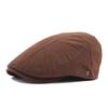 Gorra de franela monocromática al por mayor, boina con puntadas de otoño británicas para hombre, gorra delantera para mujer, gorra de pintor