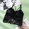 Camisola Feminina Renda Íntima com Bojo, Push-Up para Seios Pequenos, Camada Interna Sexy, Tomara que Caia, Top com Costas Bonitas, Peça para Usar por Cima
