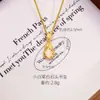 Colgante de Col de la Fortuna Atractora de Oro de Arena Vietnamita Antiguo Accesorio de Cadena para Suéter Que Dura Mucho Tiempo Sin Desvanecerse