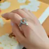 Anillo de Beso de Piscis Retro Viejo Plateado Simple de Gama Alta Elegante Versátil Anillo Abierto Venta Directa de Fábrica