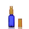 30 Frascos de Óleo Essencial Spray à Prova de Luz Azul 5-100ml Frascos Dispensadores de Perfume Frascos Conta-gotas com Ponta de Plástico Dourada e Prateada Frascos para Loção