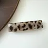 Pinza de Resorte Retro Estilo Francés Estampado de Leopardo Pinza Cuadrada Acrílica para Niña Pinza Simple para Cola de Caballo Pinza Superior Pinza Horizontal Accesorio para el Cabello