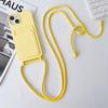Estojo de cartão de peça única com cordão diagonal para iPhone 15 Pro Max Apple 14 capa protetora de silicone colorida para celular