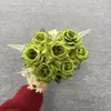 7 Pequeños Ramilletes de Rosas Artificiales para Decoración de Bodas, Flores Artificiales de Seda para Arreglo de Escena de Boda