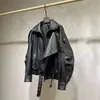 Bwka Jaqueta Bomber Masculina e Feminina de Couro PU Falsa Duas Peças Tendência Outono Marca Solta Acolchoada