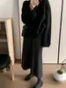 Suéter de piel de visón de pelo largo estilo coreano para otoño e invierno para mujer, corto, cuello redondo, jersey, top de piel de visón engrosado, prenda exterior esponjosa