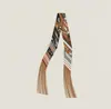 Bufanda con Borla Redonda 130*5 cm, Bufanda de Sarga de Seda Artificial, Cinta para el Cuello de Moda y Versátil, Lazo para Bolso