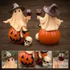 Novo Produto Fantasma com uma Taça de Vinho Halloween Estátua de Fantasma de Resina Segurando um Ornamento de Taça de Vinho