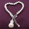Pulseira de Contas de Transferência em Prata Esterlina Pulseira Feminina de Prata Esterlina 990 Estilo Coreano Saco da Sorte Contas Lisas Fosqueadas para Namorada